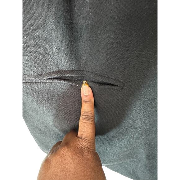 Vintage Black Academia Single Button Oversized Preppy Wool Blazer Size 14 - Picture 6 of 12